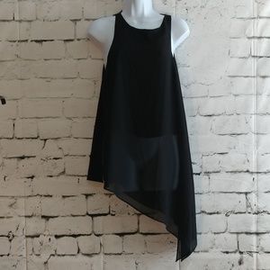 Dress Decode Asymmetrical Black Top Size M